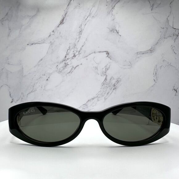 New Gucci Sunglasses Hailey Bieber Collaboration Black Slim Oval Gold GG Logo main image 15